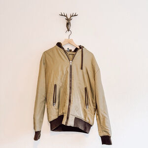 H&M Men's Army Green Full Zip Bomber Jacket Size Medium